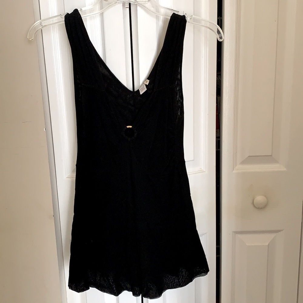 Sleeveless black sheer top, very cute!